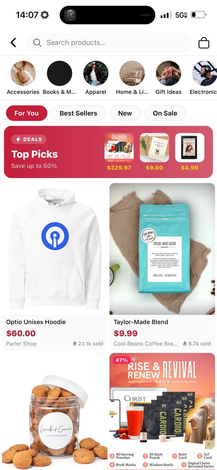 Shop product screen
